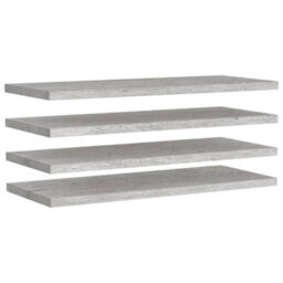 Berkfield Floating Wall Shelves 4 Pcs Concrete Grey 90X23.5X3.8 Cm Mdf - thumbnail 2