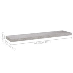 Berkfield Floating Wall Shelves 4 Pcs Concrete Grey 90X23.5X3.8 Cm Mdf - thumbnail 8