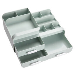 Living And Home Green 3 Drawers Multifunctional Plastic Makeup Storage Desk Organizer For Stationery Marker Pens - thumbnail 5