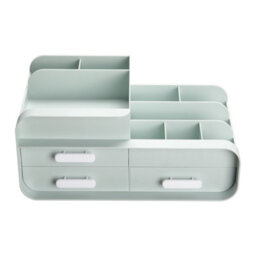 Living And Home Green 3 Drawers Multifunctional Plastic Makeup Storage Desk Organizer For Stationery Marker Pens - thumbnail 4