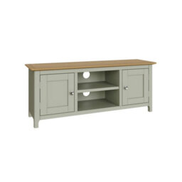 Fwstyle Taberno 2 Door Sage Green & Oak Ready Assembled Tv Unit Media Stand (H) 44 (W) 110 (D) 35Cm - thumbnail 3