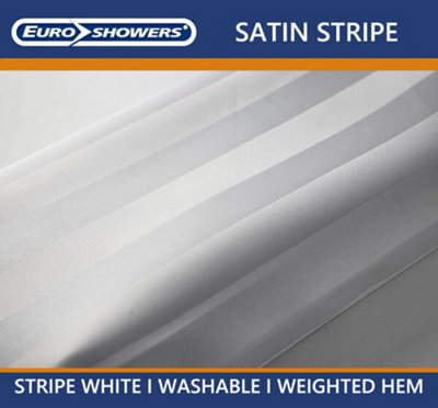 Euroshowers Satinstripe - 180 X 180Cm Shower Curtain - image 1