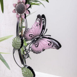Annibells Metal Flower Butterfly Round Wall Mirror - thumbnail 4