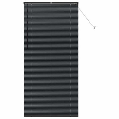 Berkfield Modern Window Blind With Curtains Manual Black Aluminium
