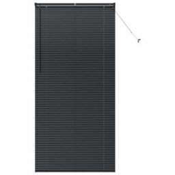 Berkfield Modern Window Blind With Curtains Manual Black Aluminium