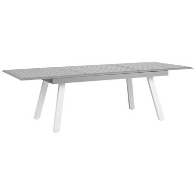 Beliani Extending Garden Dining Table Pereta 175/255 Cm 100 Cm Metal Light Grey - image 1