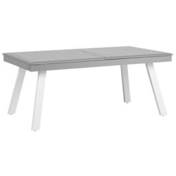 Beliani Extending Garden Dining Table Pereta 175/255 Cm 100 Cm Metal Light Grey - thumbnail 5