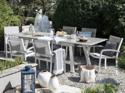 Beliani Extending Garden Dining Table Pereta 175/255 Cm 100 Cm Metal Light Grey - thumbnail 2