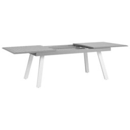 Beliani Extending Garden Dining Table Pereta 175/255 Cm 100 Cm Metal Light Grey - thumbnail 7
