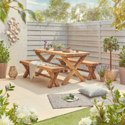 Off The Grain Wooden Outdoor Garden Table - 200Cm X 90Cm - thumbnail 1