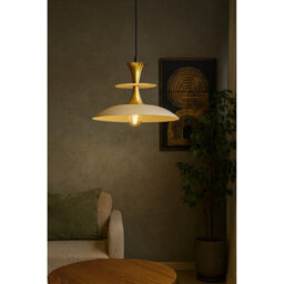 Luminosa Lighting Luminosa Celesta Dome Pendant Ceiling Light Beige, Gold 1X E27 - thumbnail 2