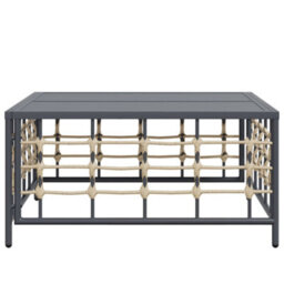 Berkfield Garden Table Anthracite 70X70X34 Cm Poly Rattan - thumbnail 4