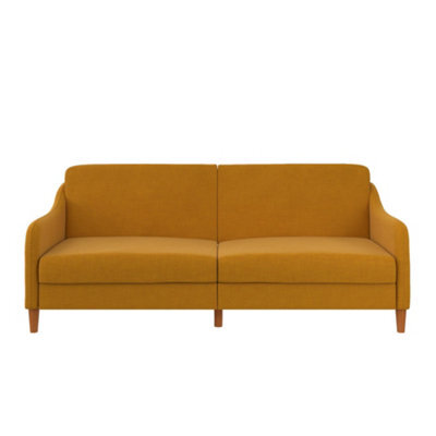 Dorel Home Jasper Coil 3-Seater Sofa Bed In Fabric Mustard - image 1