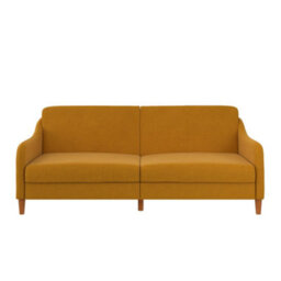 Dorel Home Jasper Coil 3-Seater Sofa Bed In Fabric Mustard