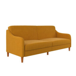 Dorel Home Jasper Coil 3-Seater Sofa Bed In Fabric Mustard - thumbnail 2
