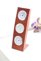 Classical Wooden Desk Table Clock Home Decoration Business Thermometer Hygrometer Gift Idea - thumbnail 3