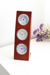 Classical Wooden Desk Table Clock Home Decoration Business Thermometer Hygrometer Gift Idea - thumbnail 2