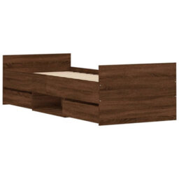 Berkfield Bed Frame With Headboard And Footboard Brown Oak 75X190 Cm - thumbnail 8