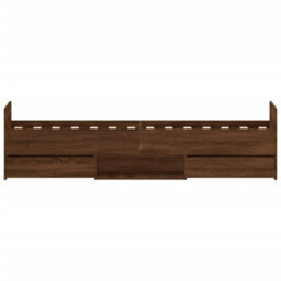 Berkfield Bed Frame With Headboard And Footboard Brown Oak 75X190 Cm - thumbnail 7