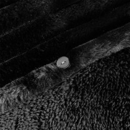OHS Faux Fur Ribbed Fleece Duvet Cover Bedding Set, Black - Double - thumbnail 5