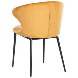 Beliani Set Of 2 Dining Chairs Augusta Velvet Mustard - thumbnail 6