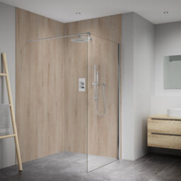 Splashwall Elite Mpc Postformed Bathroom & Wet Room Panel (H)2420mm (W)1200mm - Matt Light Oak - thumbnail 1