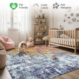 Homeart Eton Abstract Area Rug Super Soft & Durable Woven Carpet With Modern Artistic Design Pink 200X290 - thumbnail 5