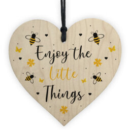 Red Ocean Cute Garden Sign Hanging Heart Enjoy The Little Things Home Decor Garden Decor - thumbnail 1