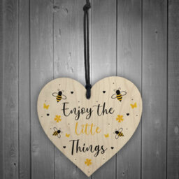 Red Ocean Cute Garden Sign Hanging Heart Enjoy The Little Things Home Decor Garden Decor - thumbnail 2