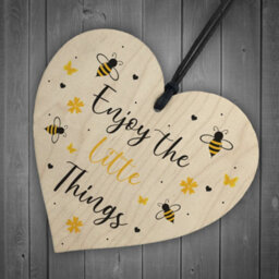 Red Ocean Cute Garden Sign Hanging Heart Enjoy The Little Things Home Decor Garden Decor - thumbnail 6