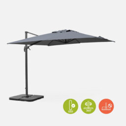 Alice's Garden Square Cantilever Parasol 3X3M - Falgos - Grey - thumbnail 3