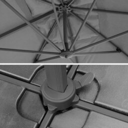 Alice's Garden Square Cantilever Parasol 3X3M - Falgos - Grey - thumbnail 7