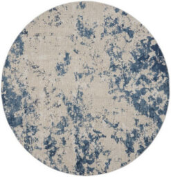 Grey Blue Rustic Textures Luxurious Easy To Clean Modern Abstract Bedroom & Living Room Rug -66 X 230Cm (Runner) - thumbnail 9