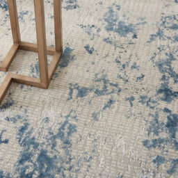 Grey Blue Rustic Textures Luxurious Easy To Clean Modern Abstract Bedroom & Living Room Rug -66 X 230Cm (Runner) - thumbnail 3