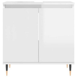 Berkfield Industrial Bathroom Cabinet High Gloss White 58X33X60 Cm Engineered Wood - thumbnail 4