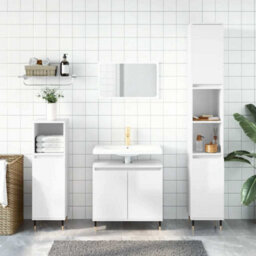 Berkfield Industrial Bathroom Cabinet High Gloss White 58X33X60 Cm Engineered Wood - thumbnail 2