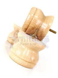 L&F Turned Wood Legs Natural 70mm High Set Of 4 Replacement Furniture Bun Feet Settee Chairs Sofas Footstools M8 Shn215 - thumbnail 3