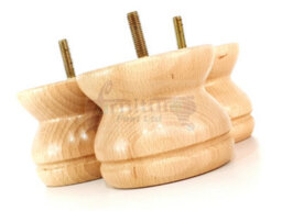 L&F Turned Wood Legs Natural 70mm High Set Of 4 Replacement Furniture Bun Feet Settee Chairs Sofas Footstools M8 Shn215 - thumbnail 5