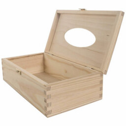 Woodeedoo Rectangular Wooden Tissue Box Holder Decorative Pine Dispenser With Hinged Lid & Clasp Refill-Style Container 25.5X13.5X8.5 Cm - thumbnail 4
