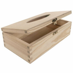 Woodeedoo Rectangular Wooden Tissue Box Holder Decorative Pine Dispenser With Hinged Lid & Clasp Refill-Style Container 25.5X13.5X8.5 Cm - thumbnail 6