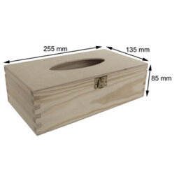 Woodeedoo Rectangular Wooden Tissue Box Holder Decorative Pine Dispenser With Hinged Lid & Clasp Refill-Style Container 25.5X13.5X8.5 Cm - thumbnail 7