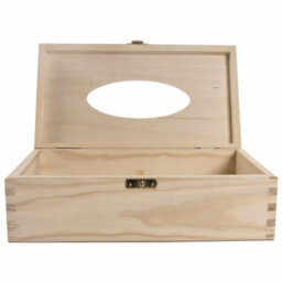 Woodeedoo Rectangular Wooden Tissue Box Holder Decorative Pine Dispenser With Hinged Lid & Clasp Refill-Style Container 25.5X13.5X8.5 Cm - thumbnail 3