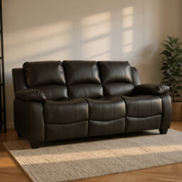 Furniture Instore Valerie Black Leather Aire 2 Piece 3+1 Seater Sofa Set - thumbnail 3