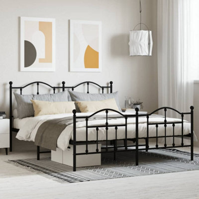 Berkfield Metal Bed Frame With Headboard And Footboard Black 160X200 Cm - image 1