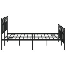 Berkfield Metal Bed Frame With Headboard And Footboard Black 160X200 Cm - thumbnail 6