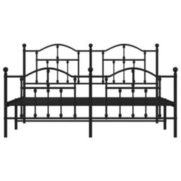 Berkfield Metal Bed Frame With Headboard And Footboard Black 160X200 Cm - thumbnail 5