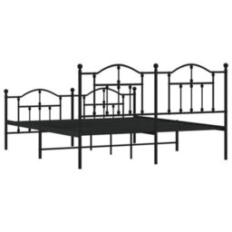 Berkfield Metal Bed Frame With Headboard And Footboard Black 160X200 Cm - thumbnail 7