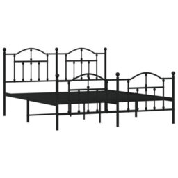 Berkfield Metal Bed Frame With Headboard And Footboard Black 160X200 Cm - thumbnail 4