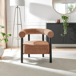 Furniturebox Uk Mirabel Orange Fabric Accent Tub Chair - thumbnail 2