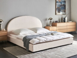 Beliani Bed Boucle Vaucluse 180 X 200 Cm (Eu Super King) Off-White - thumbnail 2